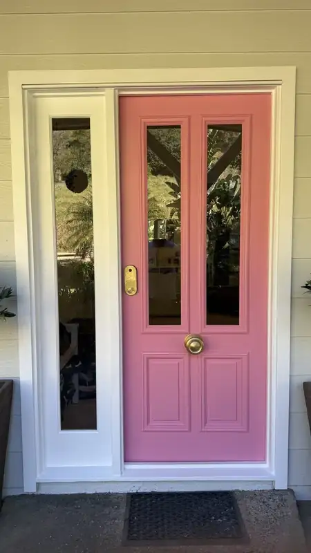 Pink feature front door