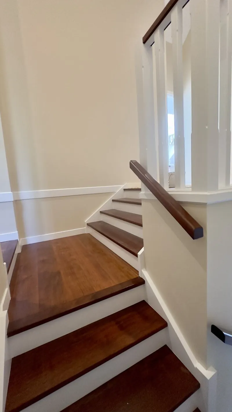 Freshly painted interior staircase