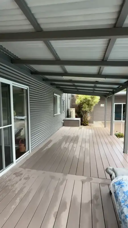 Covered patio and cladding