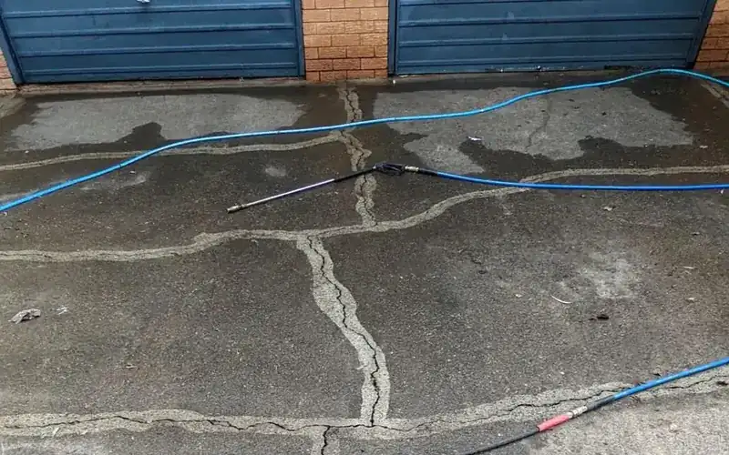 Driveway pressure clean, before