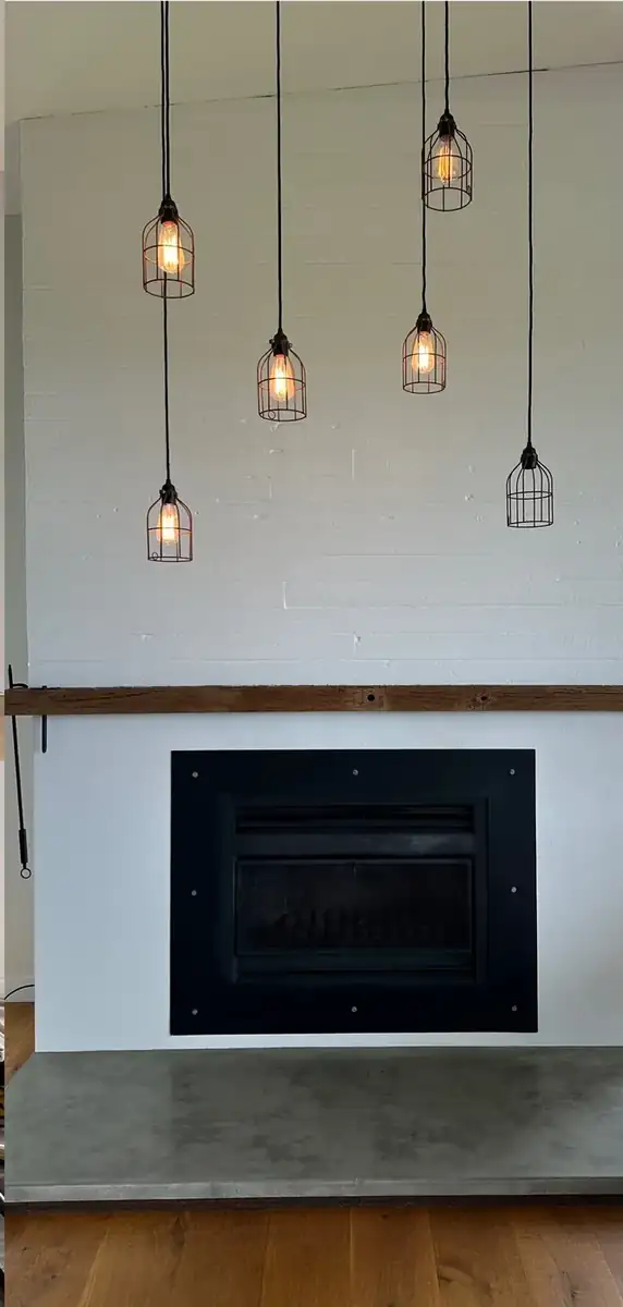 Feature fireplace wall, after